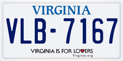 VA license plate VLB7167