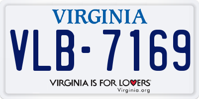 VA license plate VLB7169