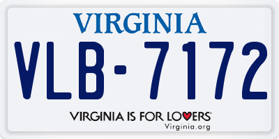 VA license plate VLB7172