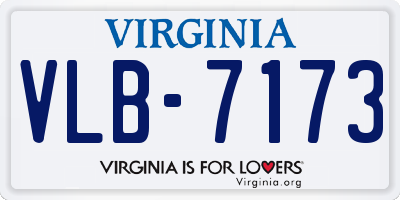 VA license plate VLB7173