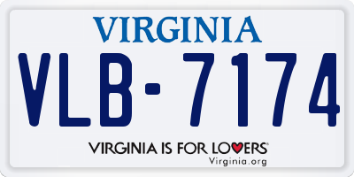 VA license plate VLB7174