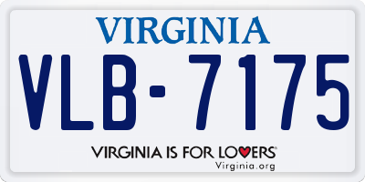 VA license plate VLB7175