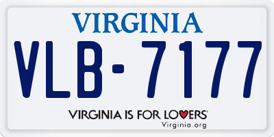 VA license plate VLB7177