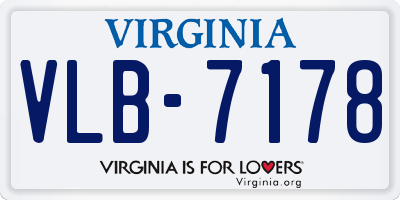 VA license plate VLB7178