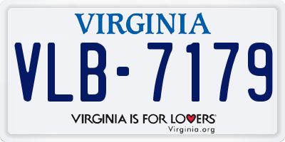 VA license plate VLB7179