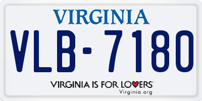 VA license plate VLB7180