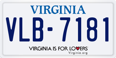 VA license plate VLB7181