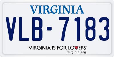 VA license plate VLB7183