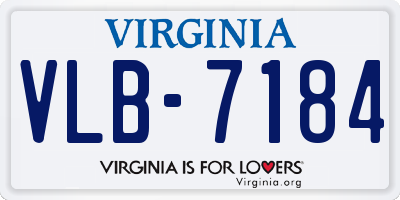 VA license plate VLB7184