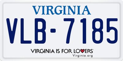 VA license plate VLB7185