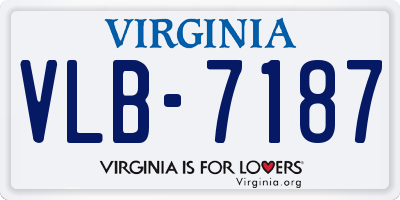 VA license plate VLB7187