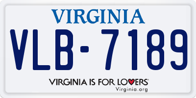 VA license plate VLB7189