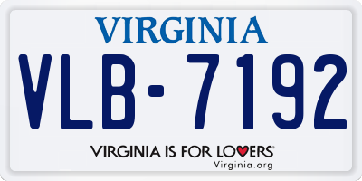 VA license plate VLB7192