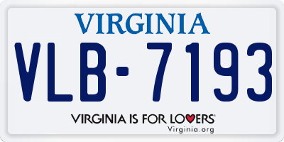 VA license plate VLB7193
