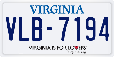 VA license plate VLB7194