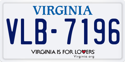 VA license plate VLB7196
