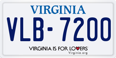 VA license plate VLB7200
