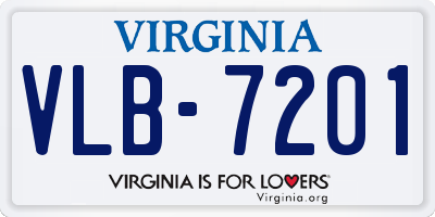 VA license plate VLB7201