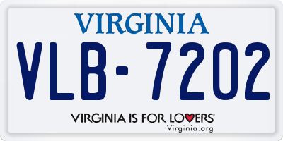 VA license plate VLB7202