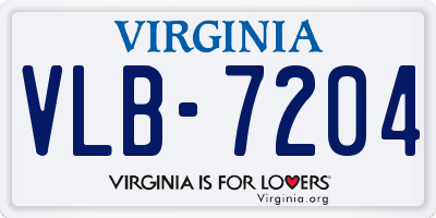 VA license plate VLB7204