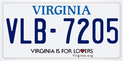 VA license plate VLB7205