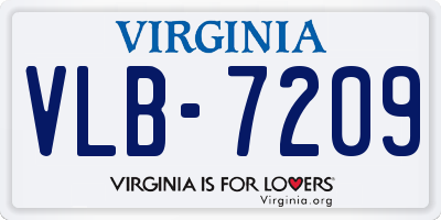 VA license plate VLB7209