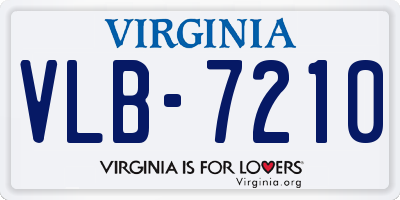 VA license plate VLB7210