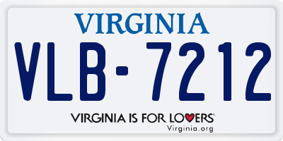 VA license plate VLB7212