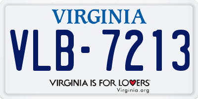 VA license plate VLB7213