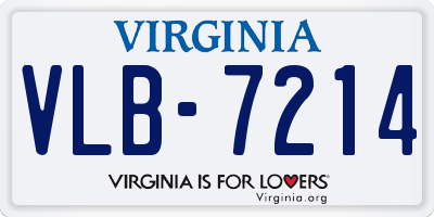 VA license plate VLB7214
