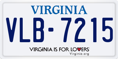 VA license plate VLB7215