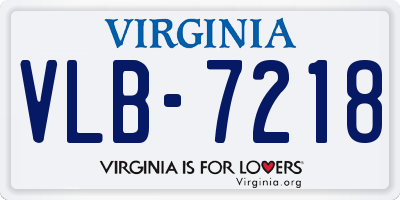 VA license plate VLB7218