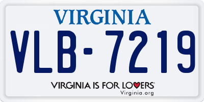 VA license plate VLB7219