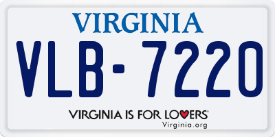VA license plate VLB7220