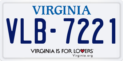 VA license plate VLB7221