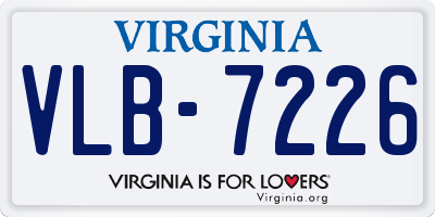 VA license plate VLB7226