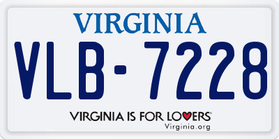 VA license plate VLB7228