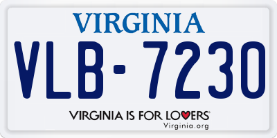 VA license plate VLB7230