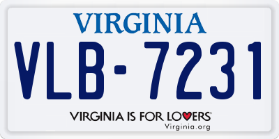 VA license plate VLB7231
