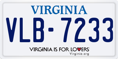 VA license plate VLB7233