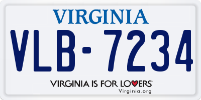 VA license plate VLB7234