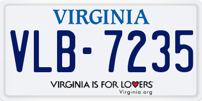 VA license plate VLB7235
