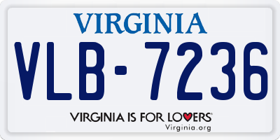 VA license plate VLB7236