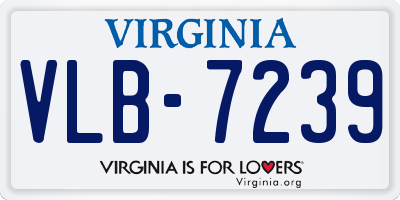 VA license plate VLB7239