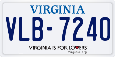 VA license plate VLB7240