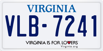 VA license plate VLB7241