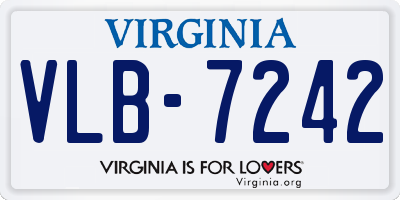 VA license plate VLB7242