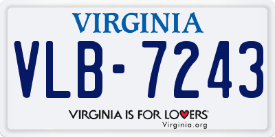 VA license plate VLB7243