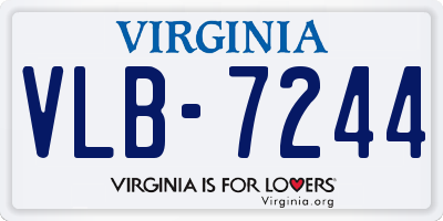 VA license plate VLB7244