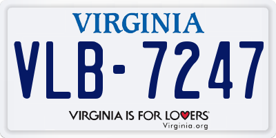 VA license plate VLB7247